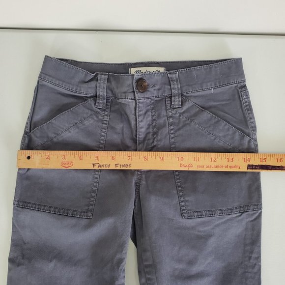 Madewell Jeans Womens 25 Gray Skinny Fatigue Military Moto Ankle Zip - Picture 11 of 14